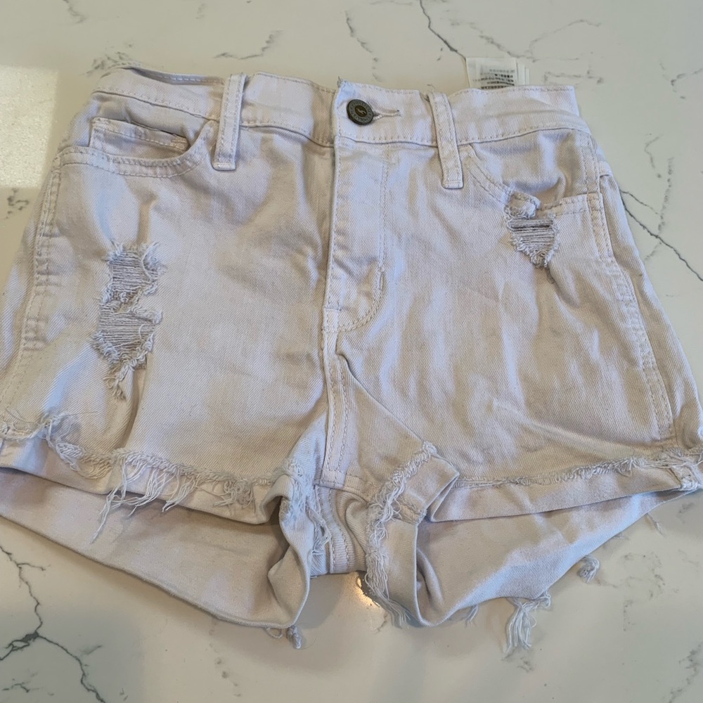 White jean shorts